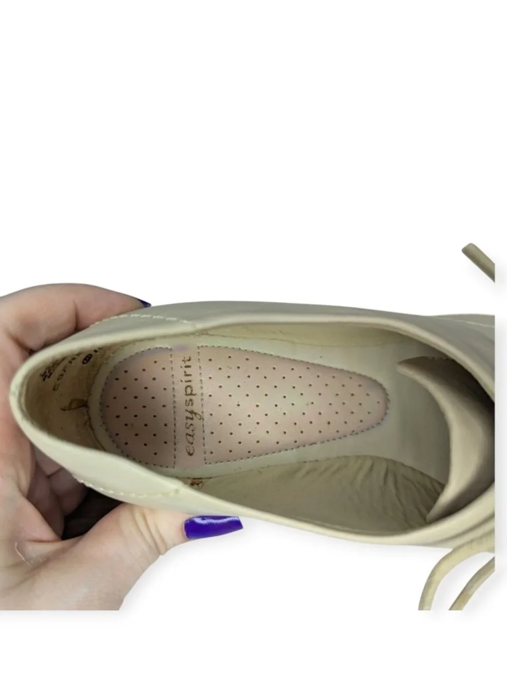 Easy Spirit ES Free N Easy Ivory Leather Lace-Up Womens Shoe Size 6B